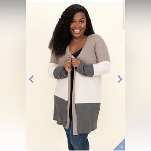 Chic Soul 3x Joyful Sunday Cardigan, Multi Taupe